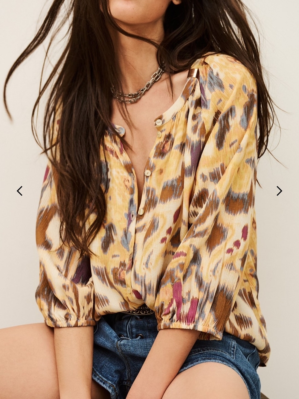 ba&sh Chemise Maelle Print Blouse